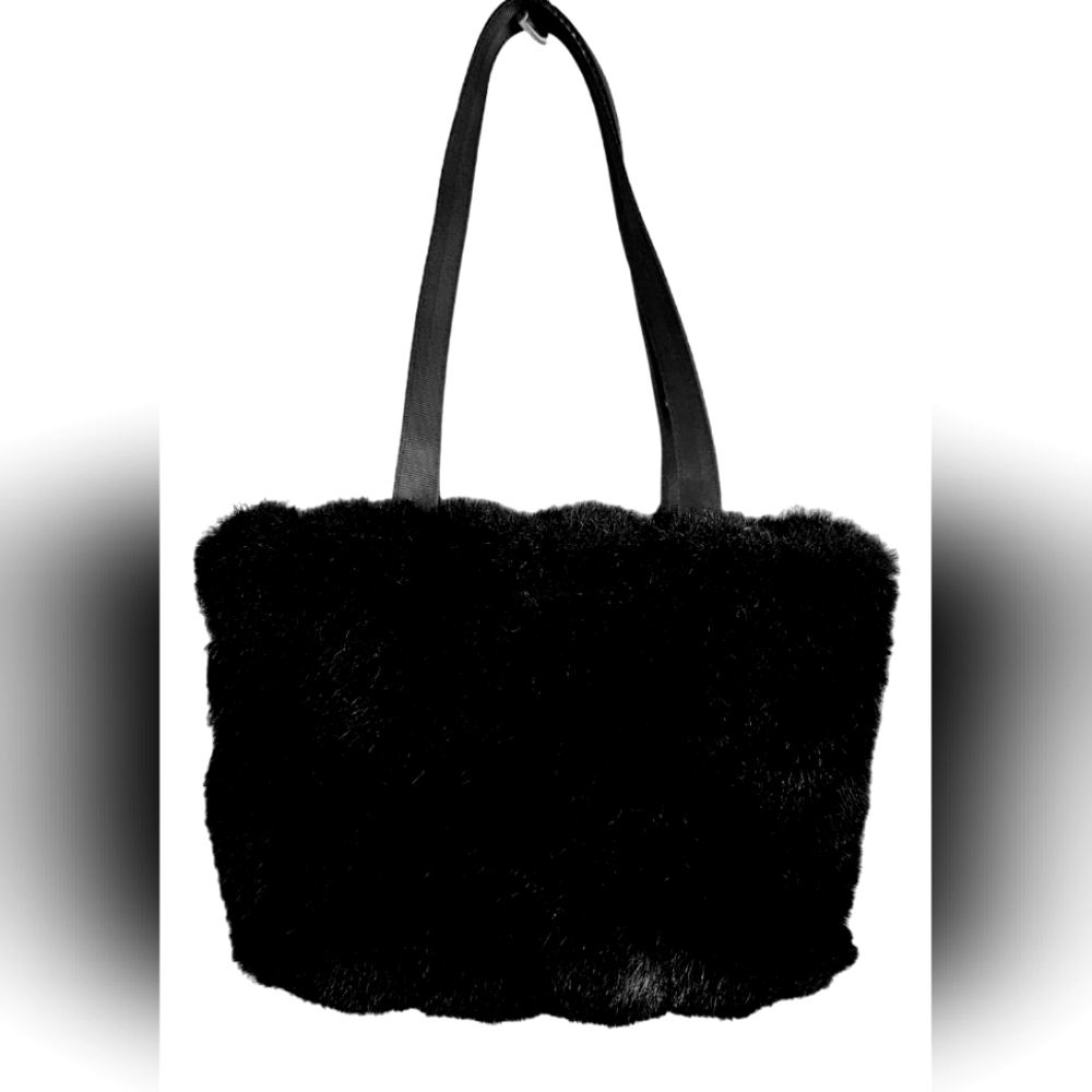 Harveys Vintage Black Faux Fur Rare Women's Handbag Purse